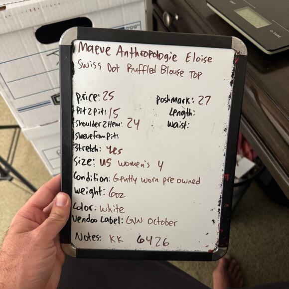 Maeve Anthropologie Eloise Swiss Dot Ruffled Blouse Top US Women’s 4 - Picture 7 of 7